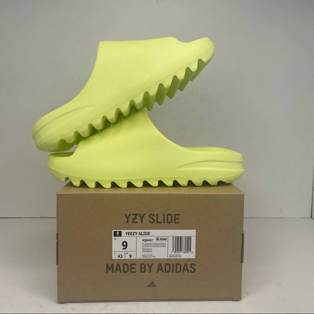 Adidas Yeezy Slide “Green Glow” NEW 2022 - Picture 3 of 4